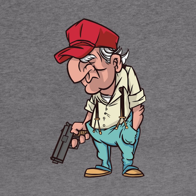 Funny Old Man With His Gun by BamBam